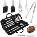 6 Pack BBQ Tool Set Stainless Steel With Case for Gas and Charcoal Grills, Camping Picnic, for Camping, Picnics and Outdoor Cooking, Black