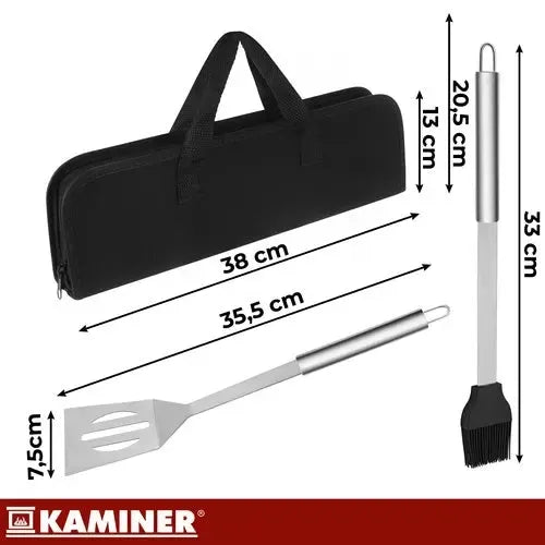 6 Pack BBQ Tool Set Stainless Steel With Case for Gas and Charcoal Grills, Camping Picnic, for Camping, Picnics and Outdoor Cooking, Black
