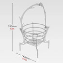 Compact Campfire Grill Iron Foldable Wood Burning Fire Pit Stand With Kettle Hook for Camping Hiking Backpacking Silver