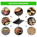 6 Pack BBQ Grill Mats Non-Stick Reusable PTFE Cooking Sheets for Gas Charcoal and Electric Grills 40 x 33 cm