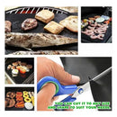 6 Pack BBQ Grill Mats Non-Stick Reusable PTFE Cooking Sheets for Gas Charcoal and Electric Grills 40 x 33 cm