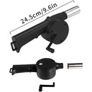 BBQ Grill Fan Hand Crank Charcoal Fire Blower Plastic Body Metal Air Outlet for Outdoor Grilling Camping Fireplace