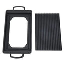 Mini Aluminium Alloy Charcoal Grill Pan with Fast Even Heating for Home Cooking, Camping and Picnics, Black, 24 x 15 cm