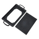 Mini Aluminium Alloy Charcoal Grill Pan with Fast Even Heating for Home Cooking, Camping and Picnics, Black, 24 x 15 cm
