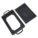 Mini Aluminium Alloy Charcoal Grill Pan with Fast Even Heating for Home Cooking, Camping and Picnics, Black, 24 x 15 cm