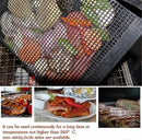 BBQ Grill Mesh Bag Set with 2 Silicone Brushes, Reusable Non-Stick PTFE Food Pouches for Charcoal Grilling, Black, 14 x 22 cm