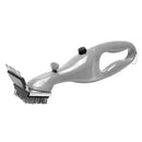 Steam BBQ Grill Cleaning Brush with Stainless Steel Bristles and Scraper for Charcoal Grills, Chemical-Free Cleaning Tool, Grey, 37 cm