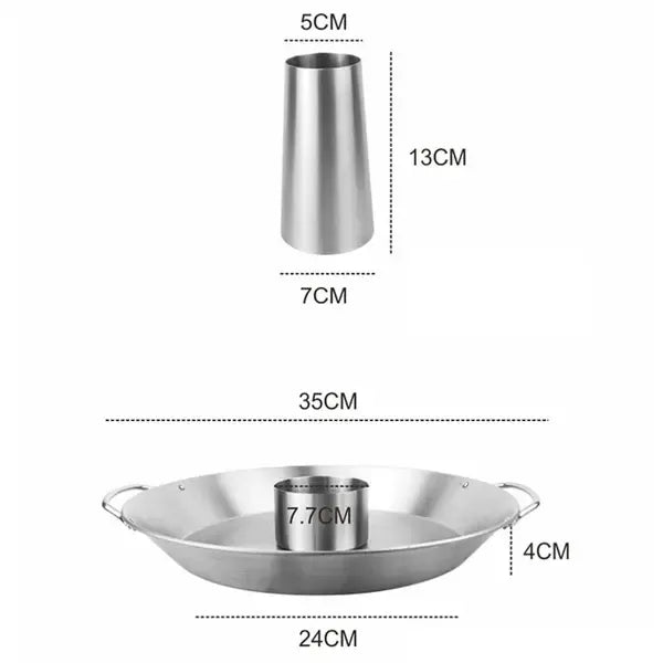 Stainless Steel Turkey Roaster Pan with Handles for Outdoor BBQ Picnic and Home Grilling Silver 35 x 4 cm