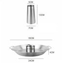 Stainless Steel Turkey Roaster Pan with Handles for Outdoor BBQ Picnic and Home Grilling Silver 35 x 4 cm