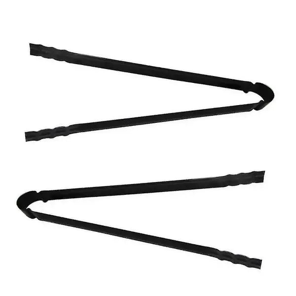 2 Pack Charcoal Tongs Iron Metal Handle Multipurpose Food Clamps for Outdoor Grilling Camping Picnic Fireplace