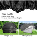 Waterproof 210D Oxford Grill Cover with PVC Coating, UV and Wind Resistant Protection for Outdoor BBQ Grills, Black, 190 x 71 x 117 cm