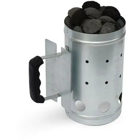 Charcoal Chimney Starter for Charcoal Grills, Galvanized Steel with Cool Touch Bakelite Handle, Outdoor BBQ, Grey, 15.8 x 15.8 x 27 cm