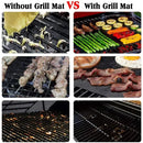 3 Pack Grill Mats Non-Stick Reusable PTFE Fiberglass BBQ Mats for Gas and Charcoal Grills Black 50 x 40 cm