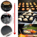 3 Pack Grill Mats Non-Stick Reusable PTFE Fiberglass BBQ Mats for Gas and Charcoal Grills Black 50 x 40 cm