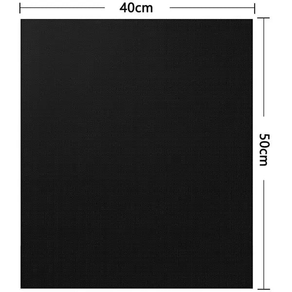 3 Pack Grill Mats Non-Stick Reusable PTFE Fiberglass BBQ Mats for Gas and Charcoal Grills Black 50 x 40 cm