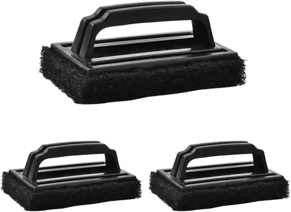 3 Pack Grill Cleaning Brush Set, Deep Cleaning PP Bristle Scrubber With Handle for Gas, Charcoal and Electric Grills, Black
