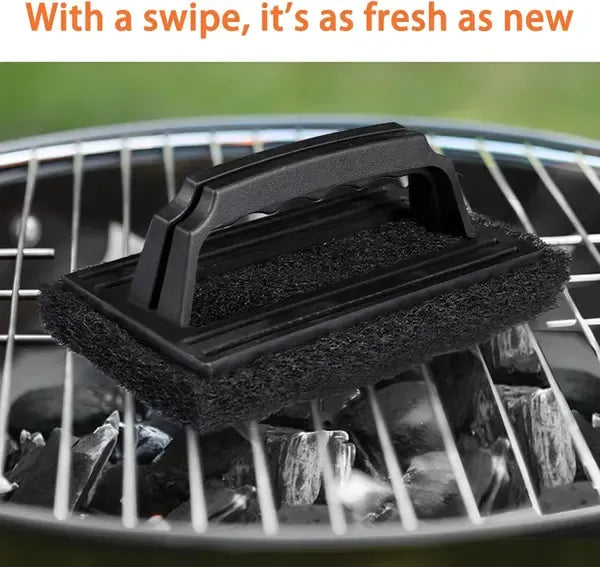 3 Pack Grill Cleaning Brush Set, Deep Cleaning PP Bristle Scrubber With Handle for Gas, Charcoal and Electric Grills, Black
