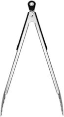 2 Pack 430 Stainless Steel Locking Kitchen Tongs with Silicone Grip for BBQ Cooking, Serving and Outdoor Grilling, 36 cm