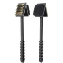 2 Pack Grill Brush and Scraper Set, Lightweight Double Sided 3-in-1 Plastic BBQ Cleaning Brush for Gas and Charcoal Grills