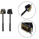 2 Pack Grill Brush and Scraper Set, Lightweight Double Sided 3-in-1 Plastic BBQ Cleaning Brush for Gas and Charcoal Grills