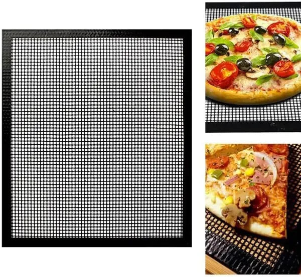 6 Pack Reusable Non-Stick Heat Resistant BBQ Grill Mesh Mats for Gas Charcoal Grills Oven Camping Outdoor Cooking, Silver 30 x 40 cm