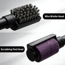 Rechargeable Electric Grill Cleaning Brush, Cordless 3 Speed Stainless Steel Brush Head, IPX5 Waterproof for Gas and Charcoal Grills, Black