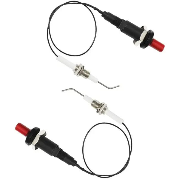 3 Pack Universal Piezo Ignition Kits with Ceramic Electrodes and Wires for Gas Grills, Stoves and Fireplaces, Black and White, 30 cm