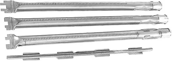 4 Piece Stainless Steel Gas Grill Burner Tube Set with 3 Burners and Crossover Tube for Weber Spirit 300 Series, 46 cm, Silver