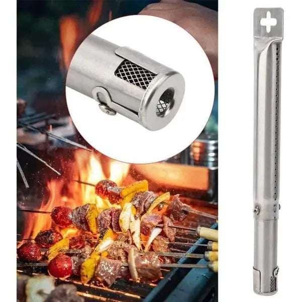 4 Pack Adjustable Stainless Steel Gas Grill Burner Tubes for Most Propane Grills, Replacement Parts for Even Heat Distribution, Silver