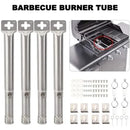 4 Pack Adjustable Stainless Steel Gas Grill Burner Tubes for Most Propane Grills, Replacement Parts for Even Heat Distribution, Silver