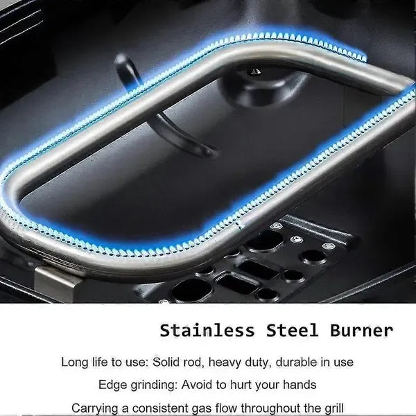 Stainless Steel Gas Grill Burner Tube Replacement for Weber Q100, Q120, Q1000, Q1200 and Baby Q Grills, Silver, 43 cm