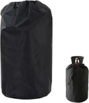 Waterproof Propane Gas Tank Cover with Drawstring, Dustproof Polyester Protection for Outdoor BBQ and Camping Cylinders, Black, 31 x 59 cm