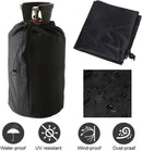 Waterproof Propane Gas Tank Cover with Drawstring, Dustproof Polyester Protection for Outdoor BBQ and Camping Cylinders, Black, 31 x 59 cm