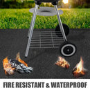 Fireproof Waterproof BBQ Grill Mat, Grease-Resistant Floor Protector for Gas Grills, Patios, Decks and Backyards, Black, 99 x 119 cm