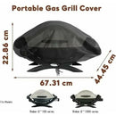 600D Waterproof Grill Cover with UV Protection for Weber Q100, Q1000, Q1200, Q1400 and Baby Q Portable Gas Grills, Black