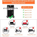 Grill Burner Replacement Set for Weber Spirit 300 Series, 304 Stainless Steel, Front Control Models, Silver