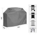 Heavy Duty Waterproof Grill Cover with UV Protection for 3 and 4 Burner Gas Grills, Outdoor Patio and Garden Storage, Grey, 163 cm