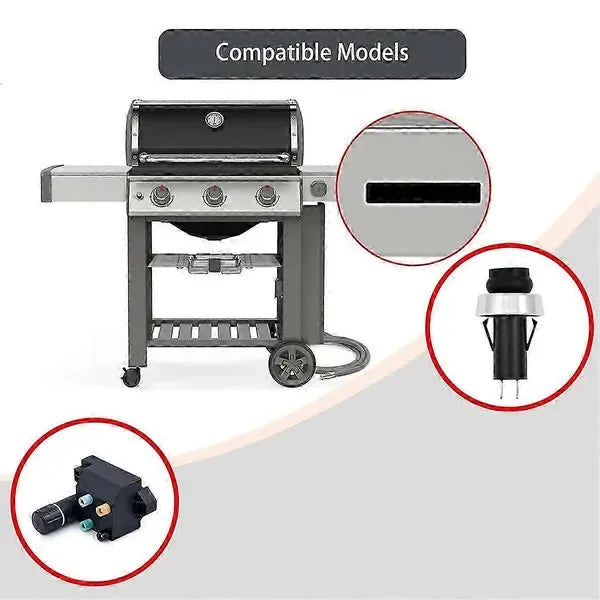 Grill Igniter Replacement Kit for Weber Genesis II Gas Grill Spark Generator Plastic Metal, for Gas Grill Repair and BBQ Maintenance, Black
