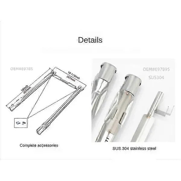 Grill Burner Tube Replacement Stainless Steel Even Heating for Weber Spirit E 210 E 220 S 210 S 220 Silver