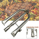 U Shaped Gas Grill Burner Tube Stainless Steel Adjustable Universal Replacement for Gas Grills Silver
