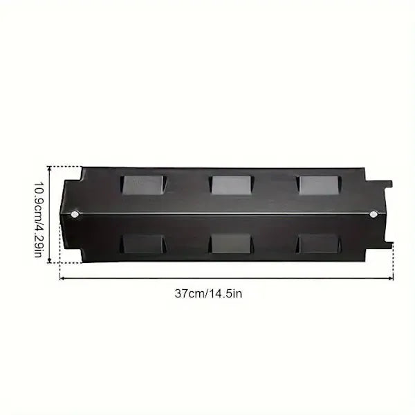 3 Pack Gas Grill Heat Plate Set, Porcelain Steel Burner Cover Replacement for Char-Broil and Kenmore Grills, 37 cm