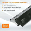 3 Pack Gas Grill Heat Plate Set, Porcelain Steel Burner Cover Replacement for Char-Broil and Kenmore Grills, 37 cm