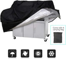 Heavy Duty Waterproof 210D Gas Grill Cover with Drawstring and UV Protection for Outdoor BBQ Grills, Black, 191 cm
