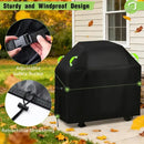 BBQ Grill Cover 420D Oxford Waterproof Windproof for Outdoor Gas and Charcoal Grills 145 x 60 x 120 cm Black