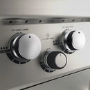 4 Pack Gas Grill Control Knobs With 6 mm and 8 mm Adapters for D Shaft Valves BBQ Grill Stove Oven Silver