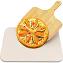 Pizza Stone Set with Food-Grade Cordierite Baking Stone and Natural Wood Peel for Ovens, Gas Grills and Home Pizza Baking