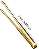 Cooking Tweezers Heat Resistant Stainless Steel Non-Stick Food Tongs for Kitchen and Grill 30 cm Gold