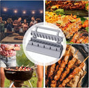 Manual Kebab Maker Press with ABS Skewer Mould, Easy-Clean BBQ Tool for Meat Skewers, Camping, Picnics and Outdoor Grilling, Grey