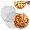 3 Pack Aluminum Pizza Pans With Mesh Bottom for Oven Grill and Home Kitchen, Round, for Home Cooking, Baking and Food Preparation, 33 cm