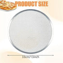 3 Pack Aluminum Pizza Pans With Mesh Bottom for Oven Grill and Home Kitchen, Round, for Home Cooking, Baking and Food Preparation, 33 cm